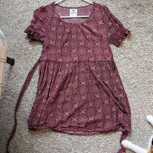Babydoll Fairycore Women's Top In Purple‎ With A Floral Design. Size M